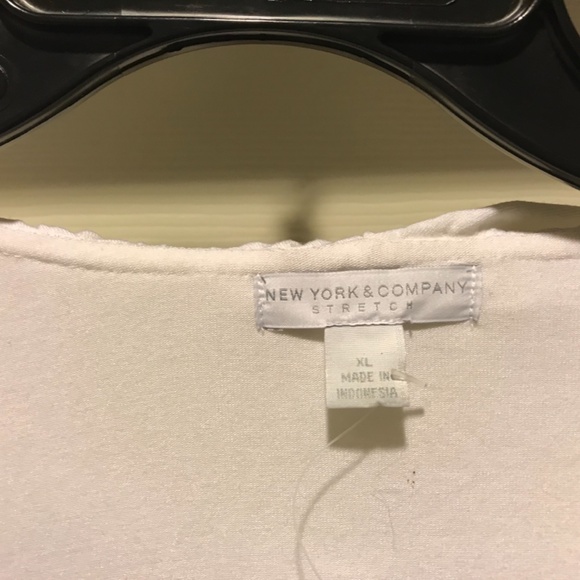 New York & Company White Ruffle with Tags Blouse - Picture 7 of 16